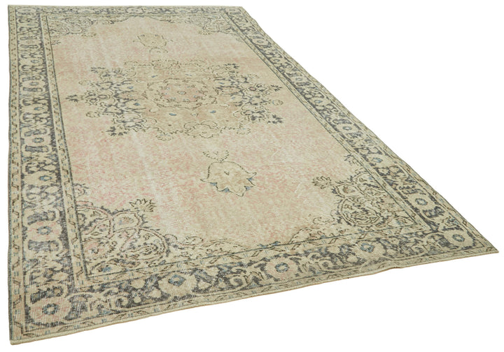 6x10 Beige Turkish Vintage Area Rug - 41429