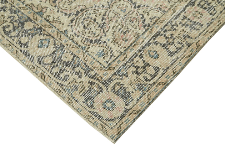6x10 Beige Turkish Vintage Area Rug - 41429
