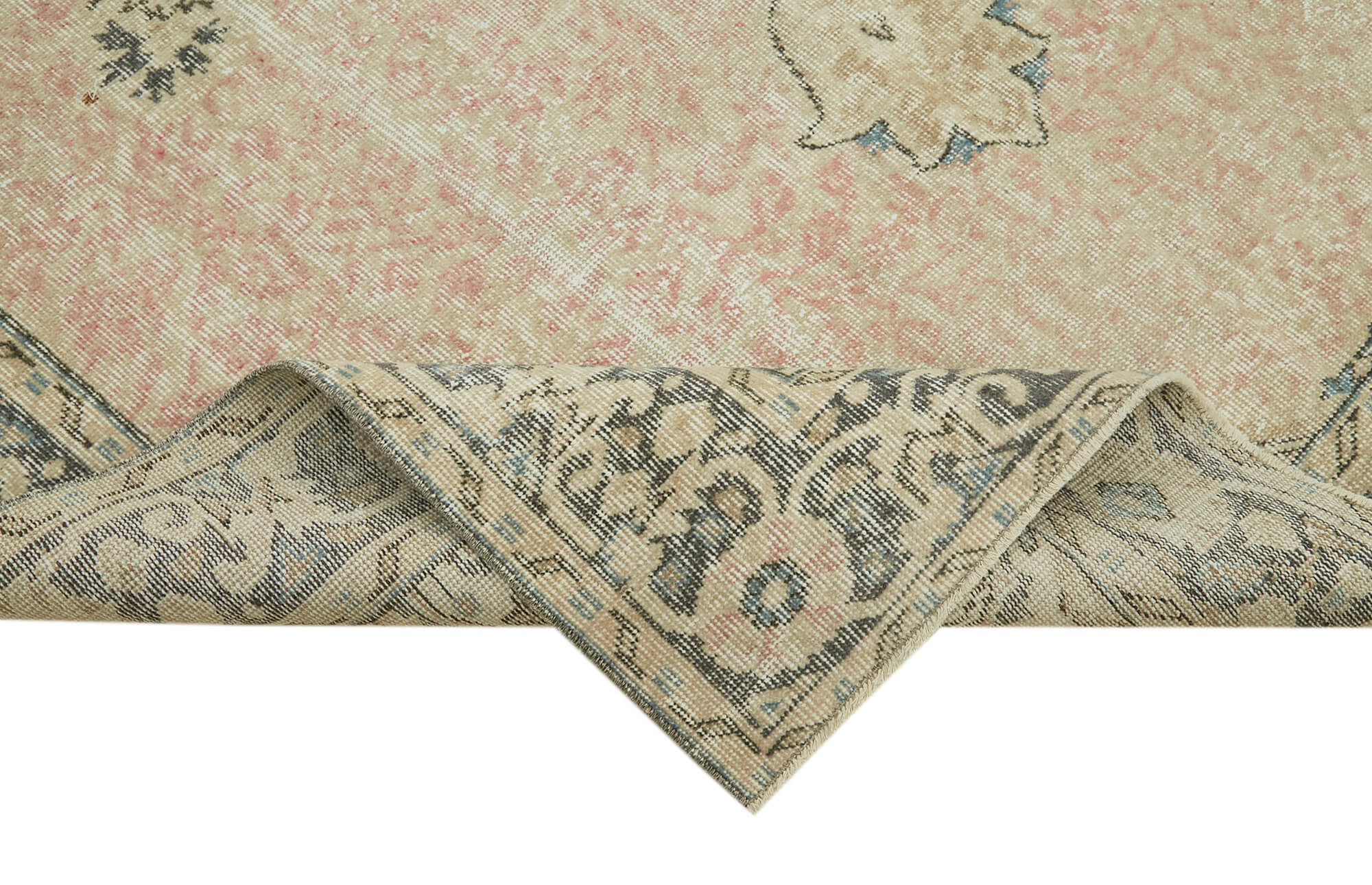6x10 Beige Turkish Vintage Area Rug - 41429