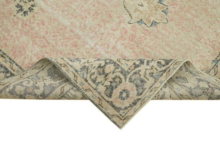 6x10 Beige Turkish Vintage Area Rug - 41429