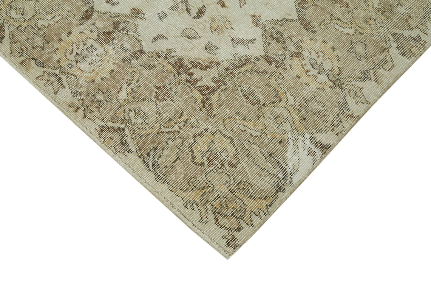 6x9 Beige Turkish Vintage Area Rug - 41440