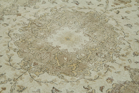 6x9 Beige Turkish Vintage Area Rug - 41440