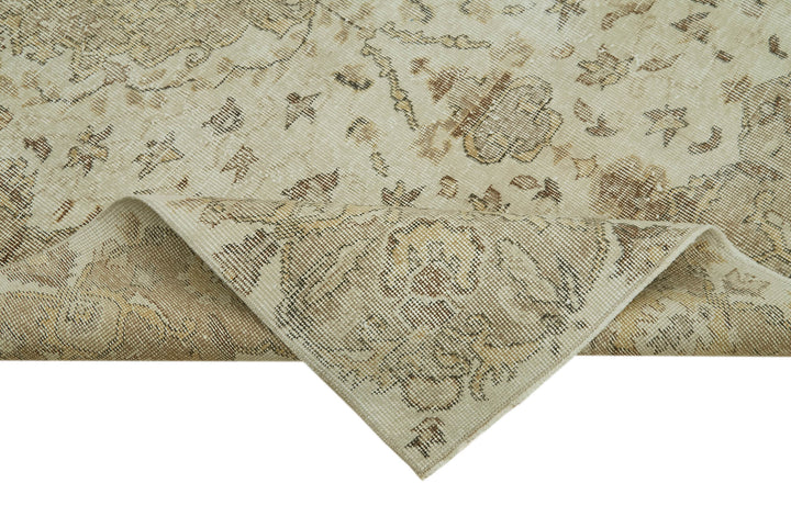 6x9 Beige Turkish Vintage Area Rug - 41440
