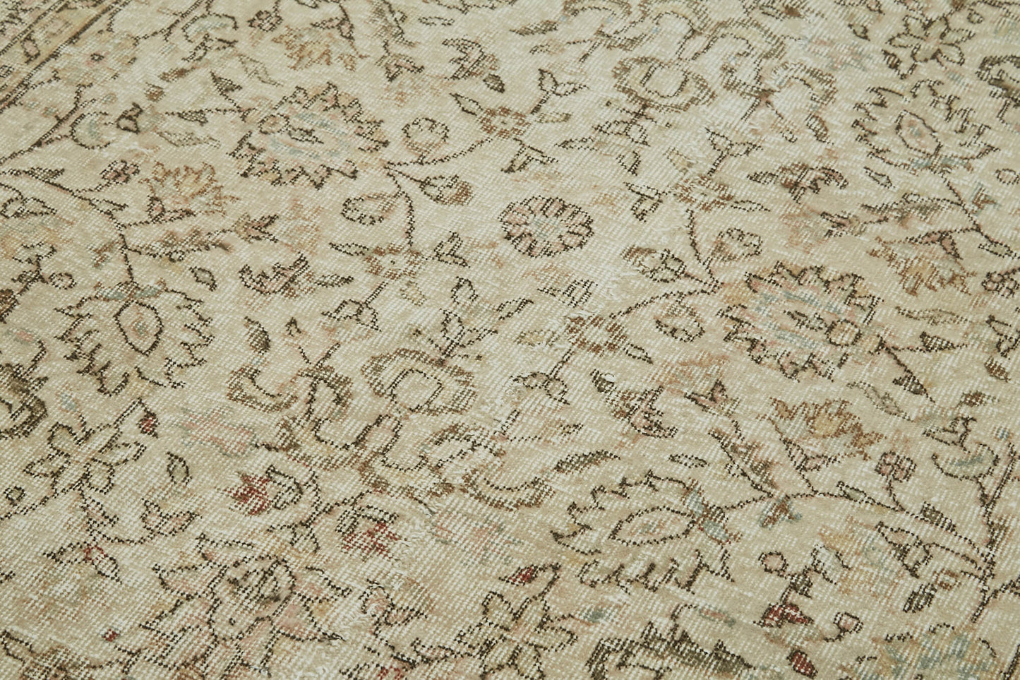 5x9 Beige Turkish Vintage Area Rug - 41441