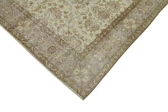 6x9 Beige Turkish Vintage Area Rug - 41443