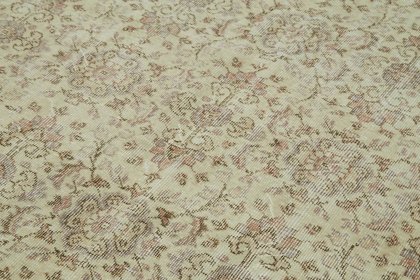6x9 Beige Turkish Vintage Area Rug - 41443