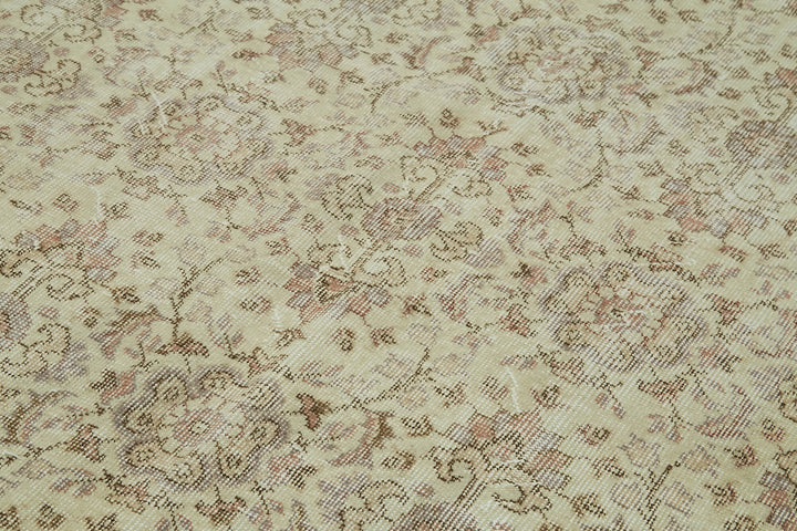 6x9 Beige Turkish Vintage Area Rug - 41443