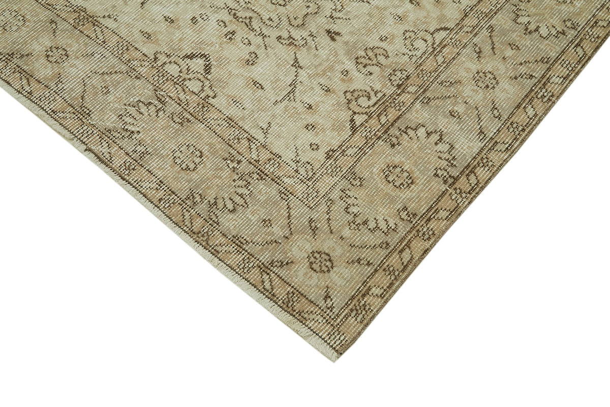 5x9 Beige Turkish Vintage Area Rug - 41444