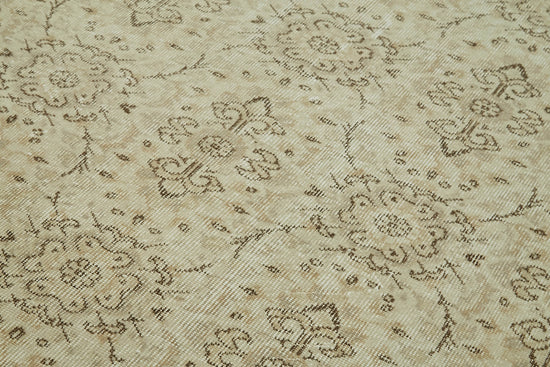 5x9 Beige Turkish Vintage Area Rug - 41444