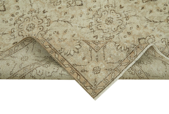 5x9 Beige Turkish Vintage Area Rug - 41444