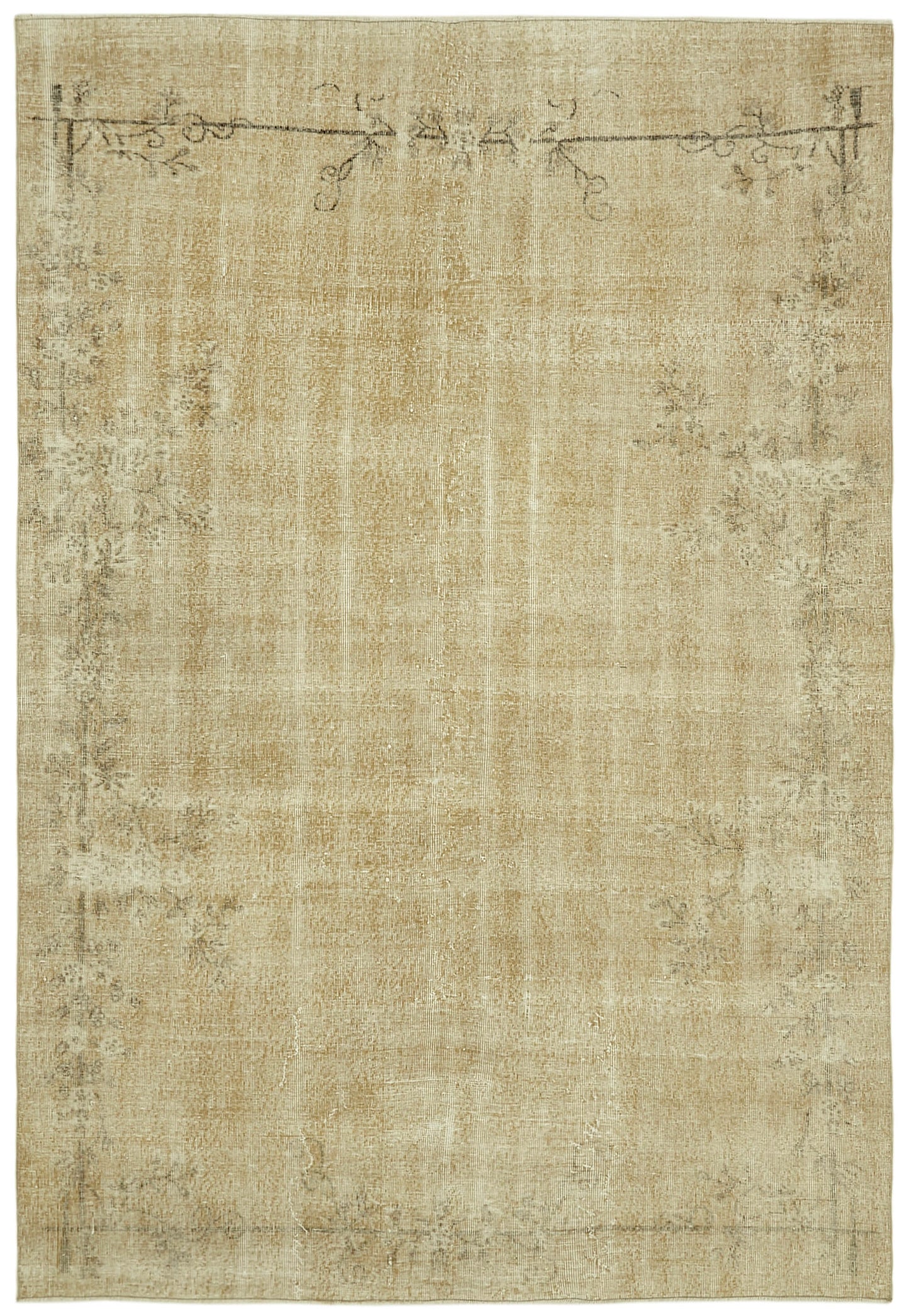7x10 Beige Turkish Vintage Area Rug - 41445