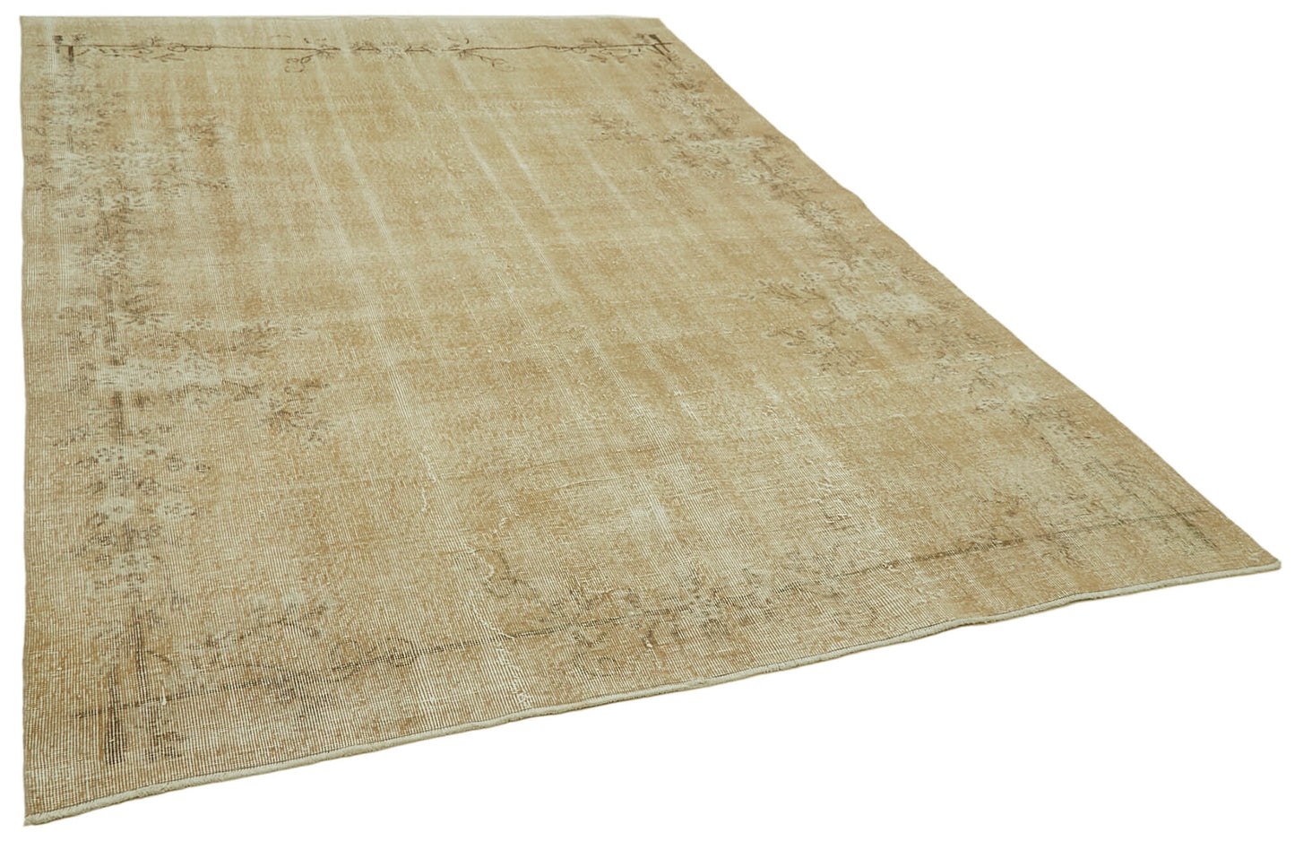 7x10 Beige Turkish Vintage Area Rug - 41445