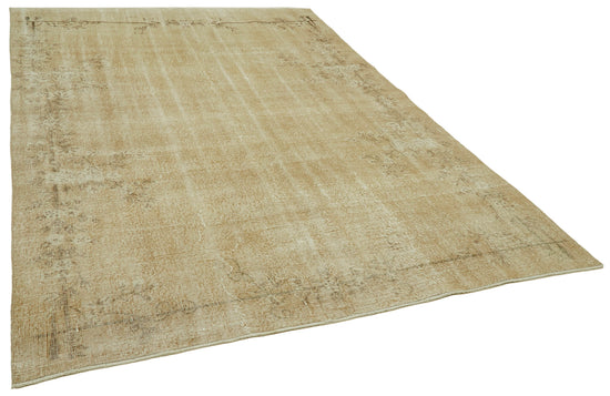 7x10 Beige Turkish Vintage Area Rug - 41445