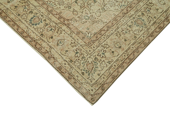 7x10 Beige Turkish Vintage Area Rug - 41446
