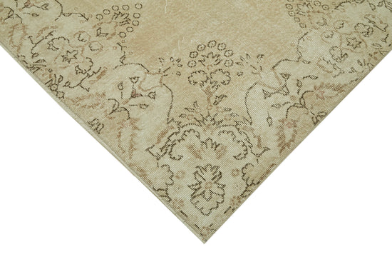 7x10 Beige Turkish Vintage Area Rug - 41451