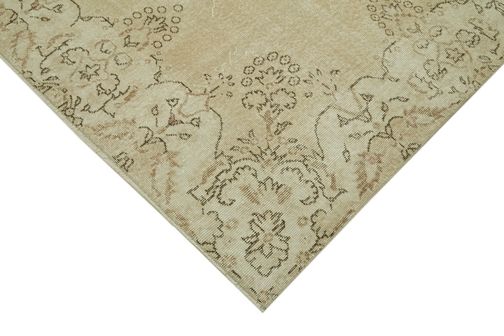 7x10 Beige Turkish Vintage Area Rug - 41451