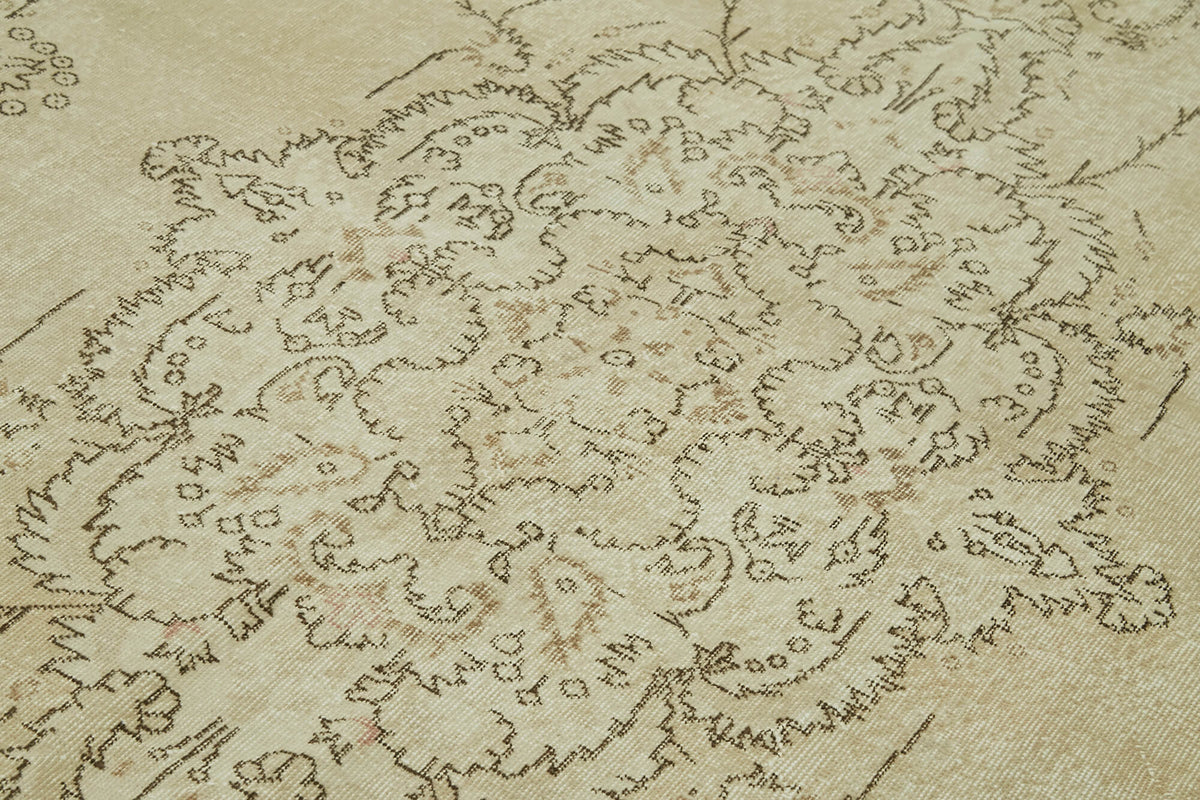 7x10 Beige Turkish Vintage Area Rug - 41451