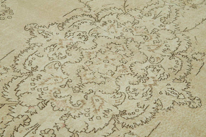7x10 Beige Turkish Vintage Area Rug - 41451