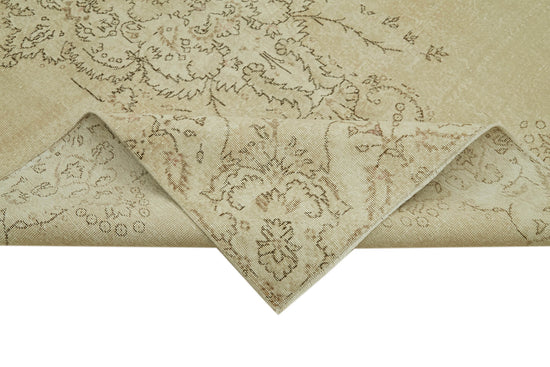 7x10 Beige Turkish Vintage Area Rug - 41451