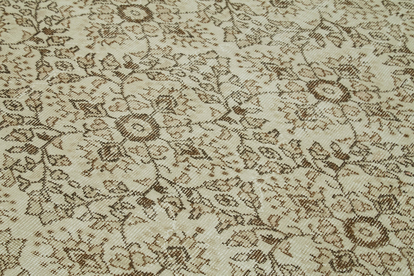 6x9 Beige Turkish Vintage Area Rug - 41455