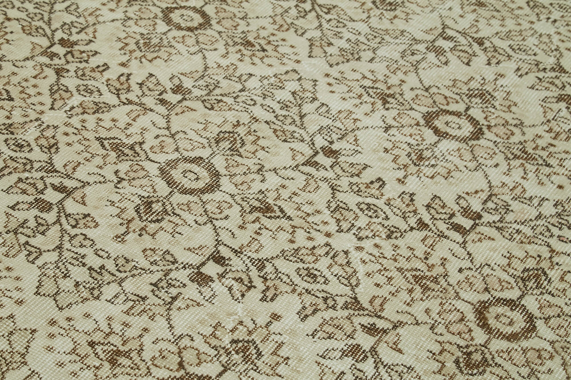 6x9 Beige Turkish Vintage Area Rug - 41455