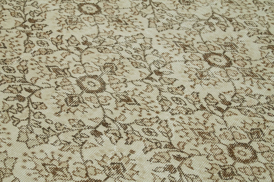 6x9 Beige Turkish Vintage Area Rug - 41455