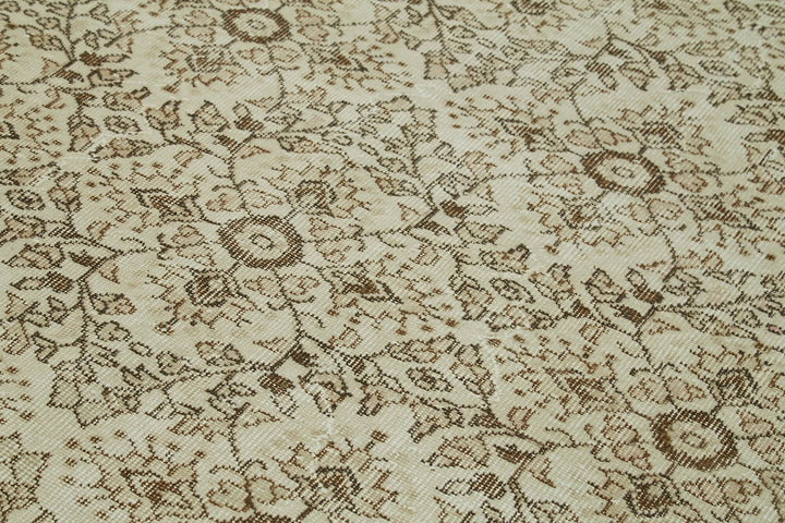 6x9 Beige Turkish Vintage Area Rug - 41455