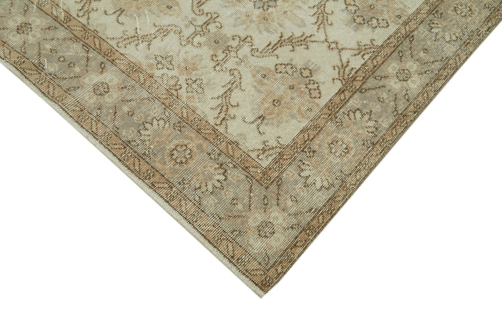 6x9 Beige Turkish Vintage Area Rug - 41456