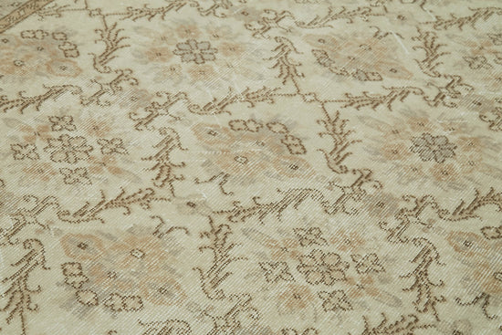6x9 Beige Turkish Vintage Area Rug - 41456