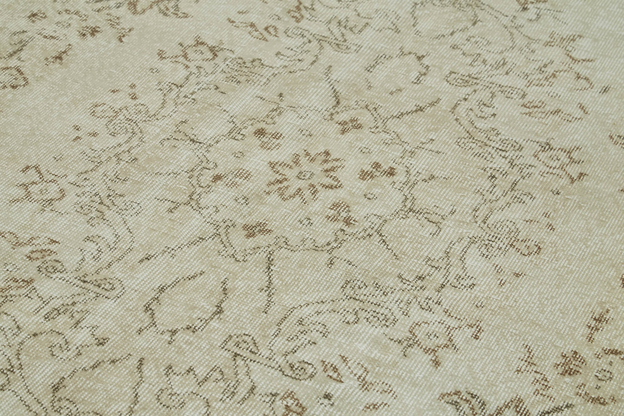 5x9 Beige Turkish Vintage Area Rug - 41461