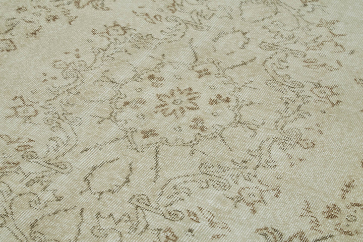 5x9 Beige Turkish Vintage Area Rug - 41461