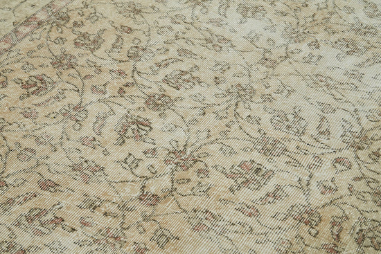 5x9 Beige Turkish Vintage Area Rug - 41465