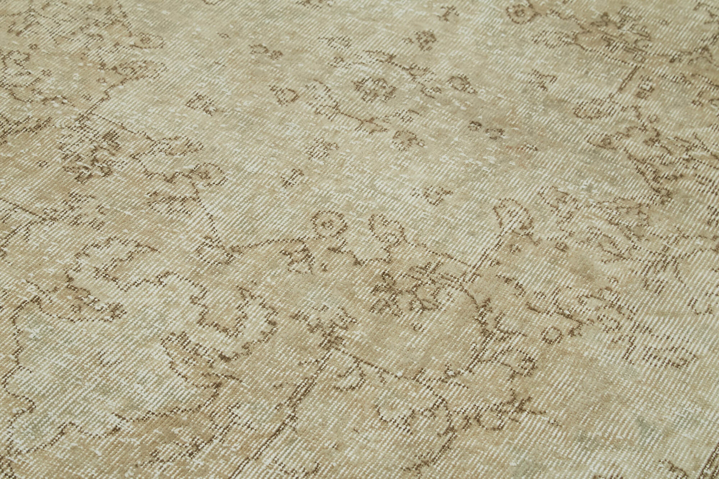 5x9 Beige Turkish Vintage Area Rug - 41466