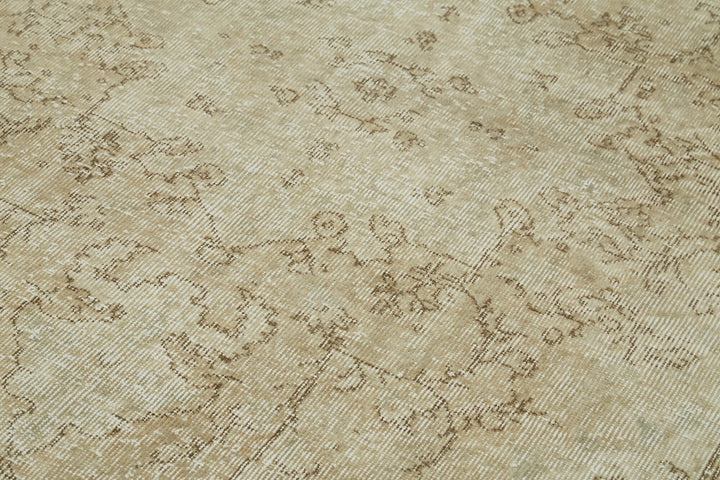 5x9 Beige Turkish Vintage Area Rug - 41466