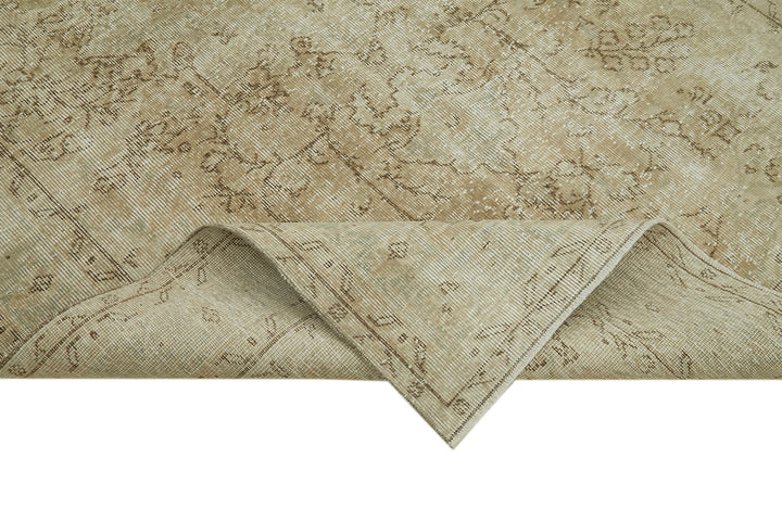 5x9 Beige Turkish Vintage Area Rug - 41466