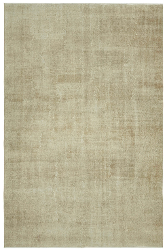 6x10 Beige Turkish Vintage Area Rug - 41474