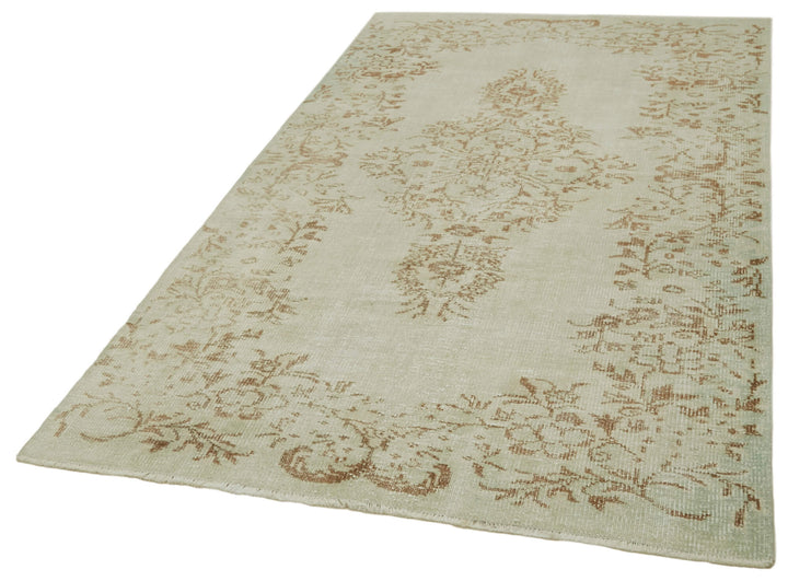 5x9 Beige Turkish Vintage Area Rug - 41480
