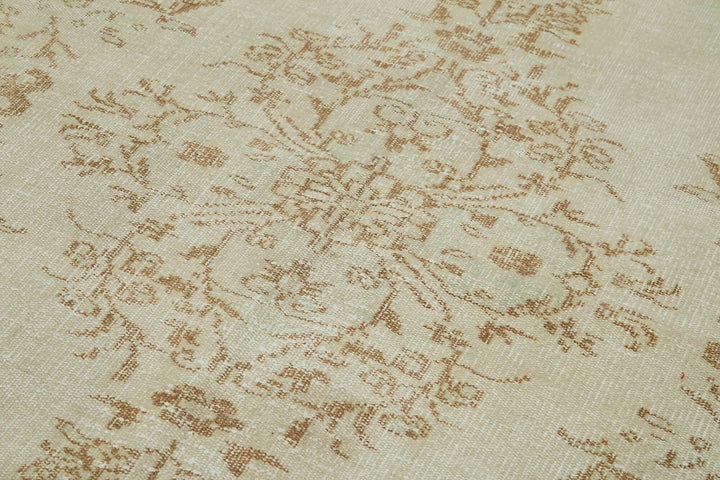 5x9 Beige Turkish Vintage Area Rug - 41480