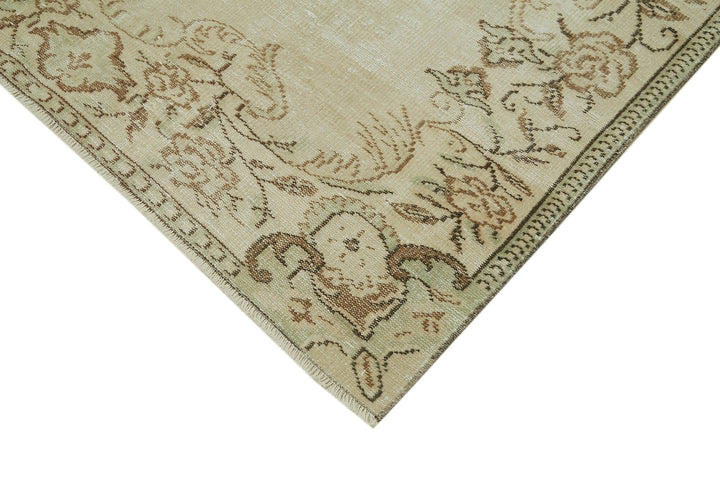 5x9 Beige Turkish Vintage Area Rug - 41484