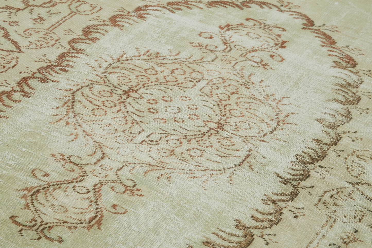 5x9 Beige Turkish Vintage Area Rug - 41484