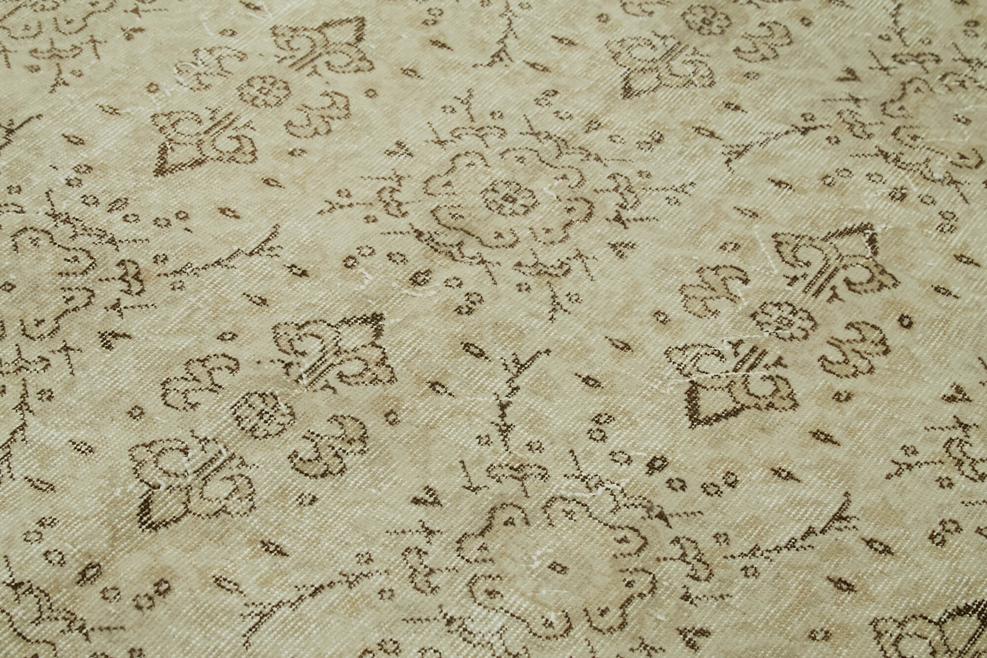 5x8 Beige Turkish Vintage Area Rug - 41485