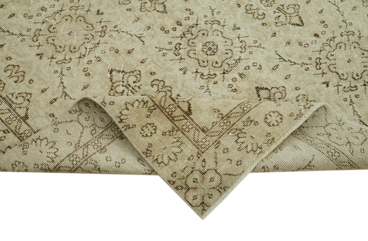 5x8 Beige Turkish Vintage Area Rug - 41485