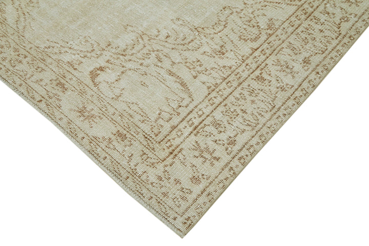 5x9 Beige Turkish Vintage Area Rug - 41486