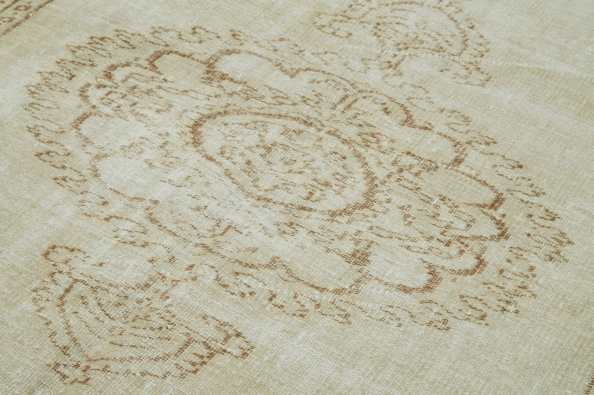 5x9 Beige Turkish Vintage Area Rug - 41486
