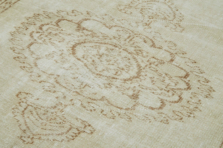5x9 Beige Turkish Vintage Area Rug - 41486