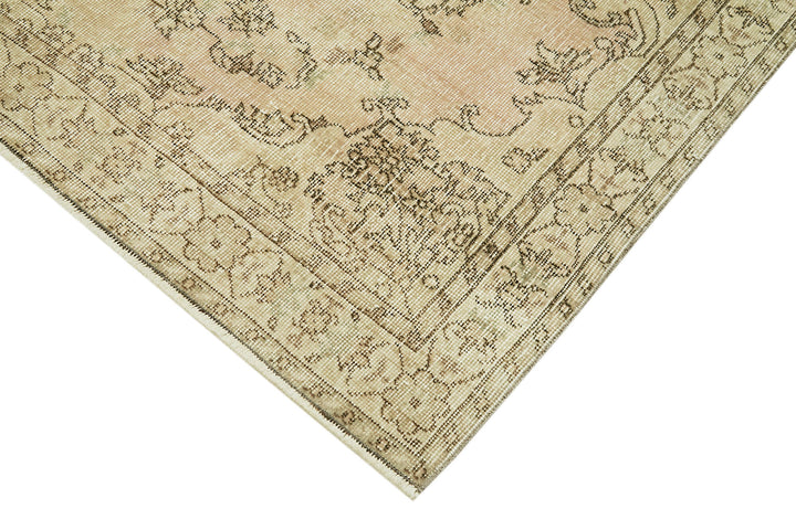 5x9 Beige Turkish Vintage Area Rug - 41490