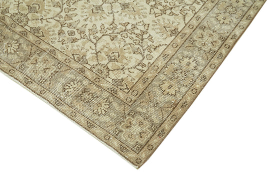 5x9 Beige Turkish Vintage Area Rug - 41491
