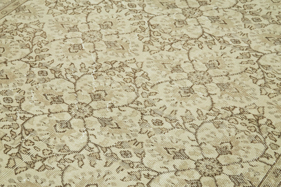 5x9 Beige Turkish Vintage Area Rug - 41491