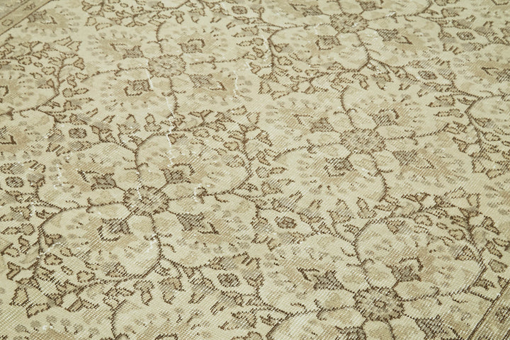 5x9 Beige Turkish Vintage Area Rug - 41491