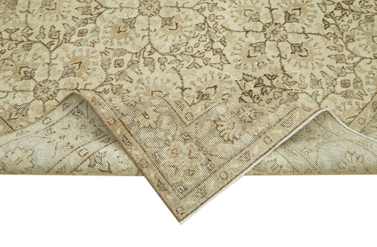 5x9 Beige Turkish Vintage Area Rug - 41491